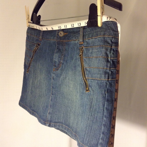 Ghosts & Angels Mini Jean Skirt Zippers Pockets - Picture 2 of 8
